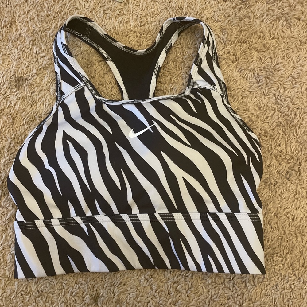 small nike zebra sports bra/ crop